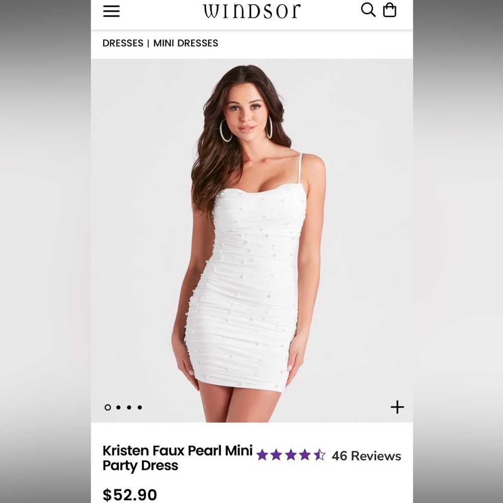 Kristen Faux Pearl Mini Party Dress - Picture 3 of 6